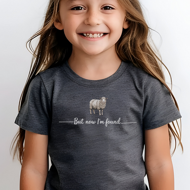 But Now Im Found Sheep Child T Shirt - Dark Heather